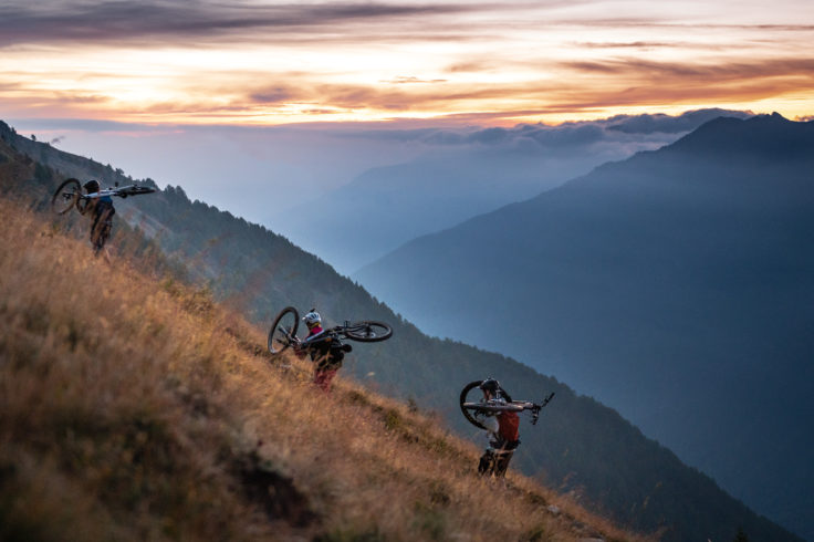 Mountainbiker, Vinschgau, Sunrise
